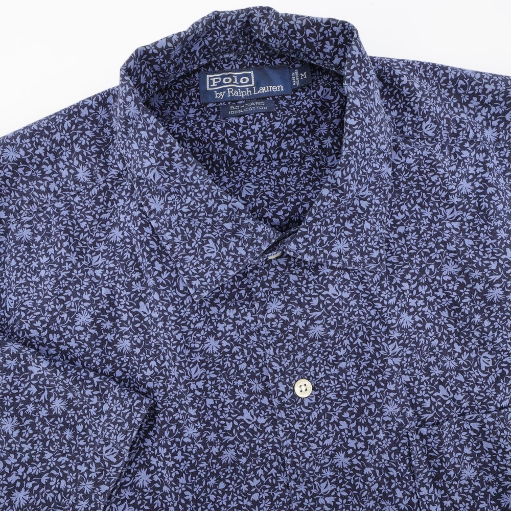 Polo Ralph Lauren Bonnard Floral Button Down Blue Short Sleeve Mens Size Medium